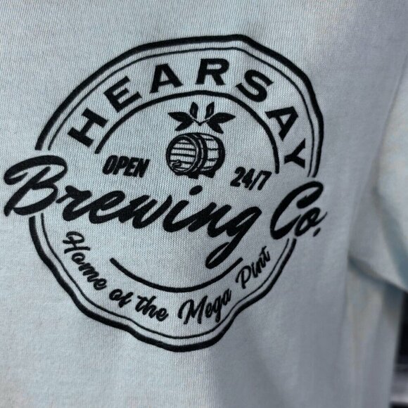 Hearsay Brewing Co. Double Sided Graphic Short Sleeve T Light Blue Men S Unisex - Picture 6 of 8